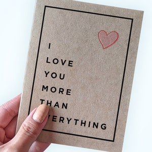Carte d'anniversaire douce et simple pour petite amie, je t'aime plus que tout, carte d'anniversaire de mariage, carte d'anniversaire de petit ami