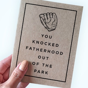 Carte de fête des pères Home Run - carte de fête des pères fan de baseball - carte de fête des pères de softball - carte de paternité papa sportif de soutien - format A2