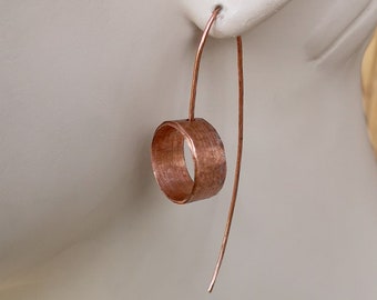 KUPFER kreis,  gehämmerte ohrringe,ohrhänger kupfer , minimalistische ohrringe, kreis ohrringe kupfer, boho,rosegold, kreis ohrringe,