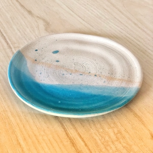Handmade Ceramic Desserts Plate | Clay | Blue | Stoneware | Unique | Pottery Plate