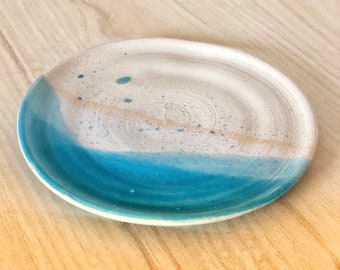 Handmade Ceramic Desserts Plate | Clay | Blue | Stoneware | Unique | Pottery Plate