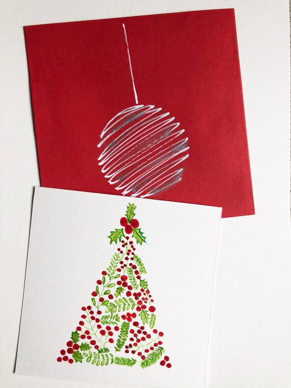 Berninja Biglietto Di Natale Con Albero In Paesaggio Invernale - Cartoncino Cromato 300g A6, Retro Scrivibile, Busta Autoadesiva C6 Inclusa, Prodotto In Germania, Frohe Weihnachten