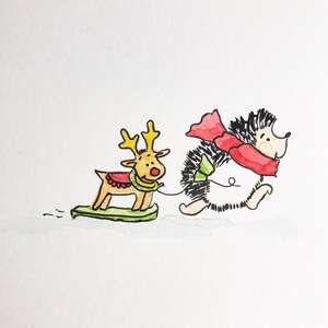 Carte de Noël aquarelle originale peinte à la main | Noël | Cartes de voeux | Cartes de vœux | Uniques | Individuel