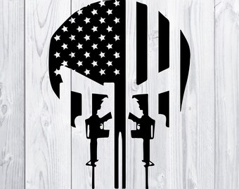 Punisher digital download -  svg, png, ai, eps and dxf file types included - can be used for decals, printing, t-shirts, CNC and more