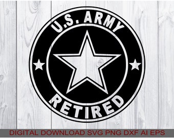 Army Retired Svg Etsy