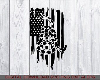 Gadsden flag - Don't tread on me digital download -  svg, png, ai, eps and dxf file types - Can be used for decals, printing, t-shirts, CNC