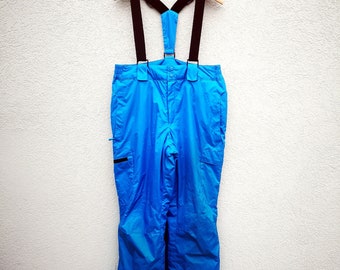 Vintage ETIREL Blue Ski Pants – 90s Insulated Snow Dungarees Large