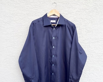 ETON Contemporary   Luxurious  Designer Shirt - Dark Blue Men's Premium Overshirt  size 45 - 17 3/4