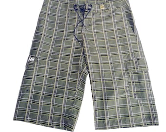 Pantalones cortos de surf Helly Hansen, talla M - Cuadros verdes, ropa de navegación