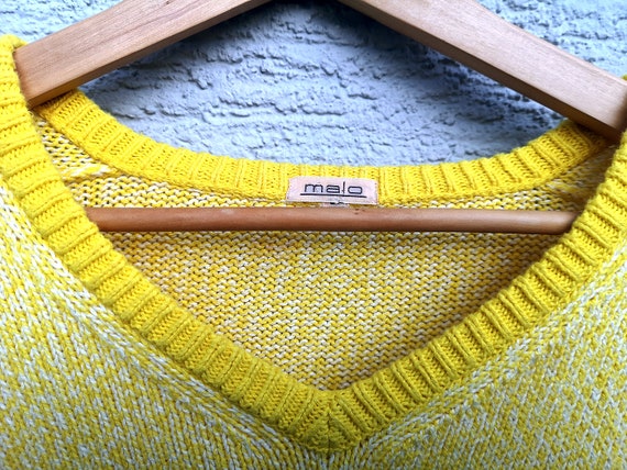 Vintage  Malo  Yellow Cotton Knit Sweater Men's S… - image 4