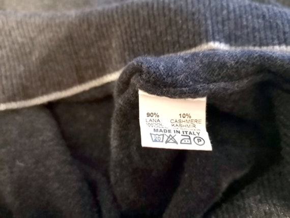 Gran Sasso Cashmere Wool  Sweater  - Grey V-Neck … - image 6