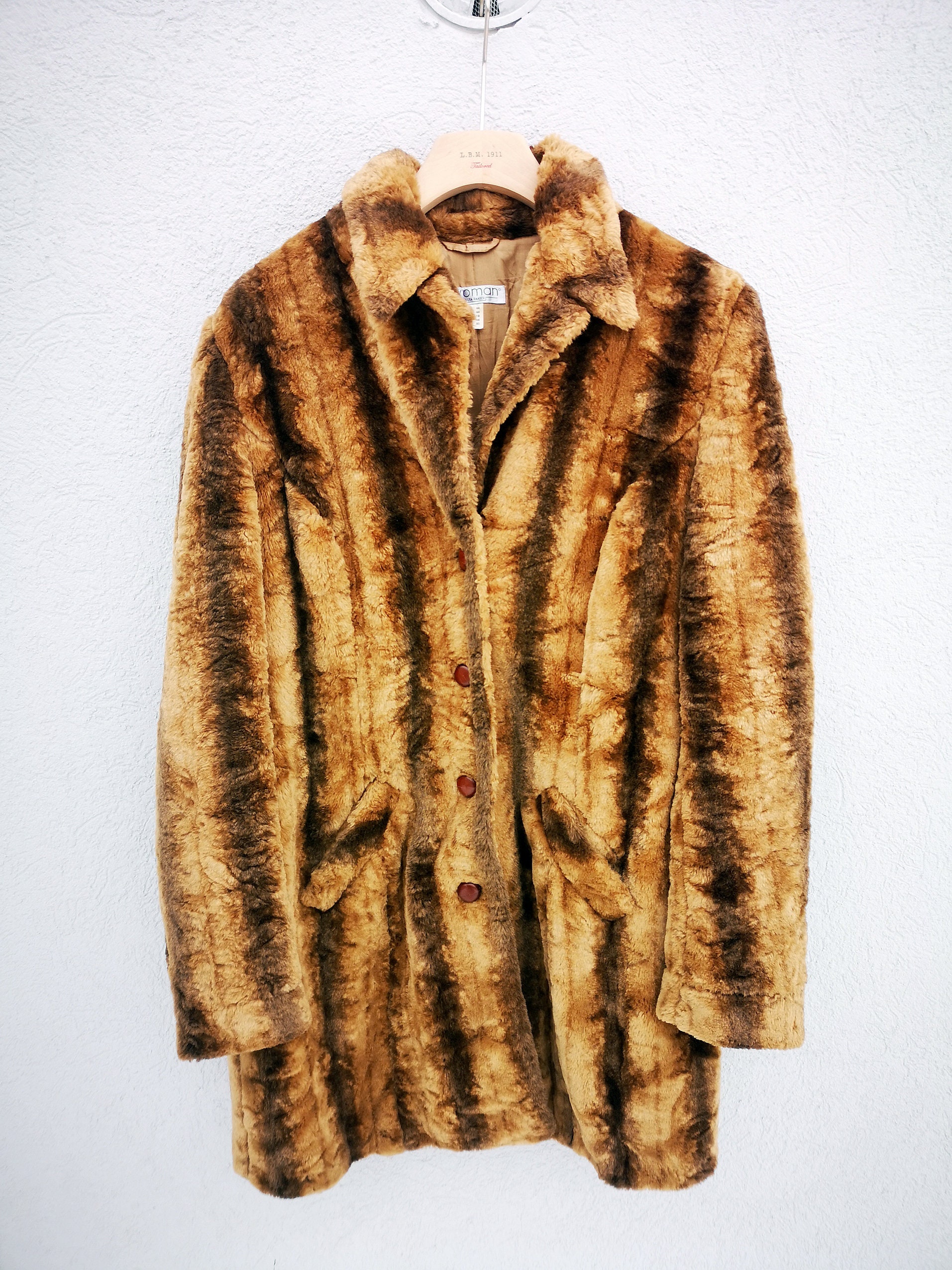 ヴィンテージ アニマルプリント フェイクファーコート - ドイツ製
