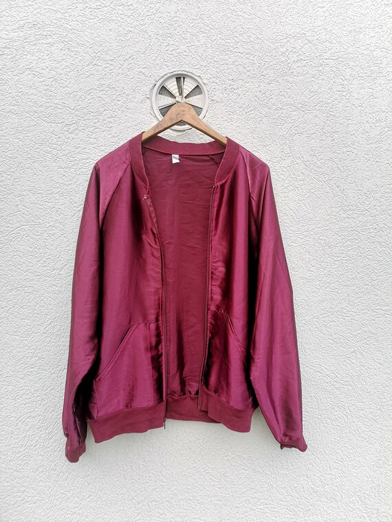 Burgundy Red   Bomber jacket size Large -   AMERI… - image 4