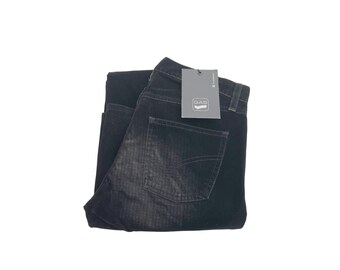 NOS Vintage GAS Schlaghose aus schwarzem Samt – Italienischer Y2K-Minimalismus-Stil