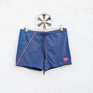 Vintage Arena Blue zwembroek maat M: Retro sportzwemkleding voor heren