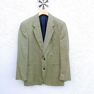 Virgin Wool Checkered Blazer Men’s Size 50 – DA PONTE Italian Classic Suit Jacket