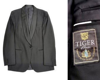 TIGER OF SWEDEN Black Tuxedo Blazer | Men's Elegant Suit Jacket  Size A/152 / 52 Long | Luxury Clothing