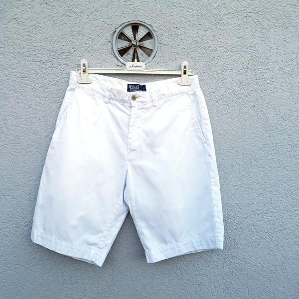 Vintage Polo Ralph Lauren Chino Shorts - White Cotton Pants -Men's  Size 32''