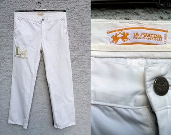 Pantalón LA MARTINA Blanco para Hombre Talla 42 / Grande / Pantalón deportivo Preppy de pierna recta