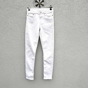 Designer White Skinny Jeans – Acne Studios Skin 5 Low Rise Stretch Denim Pants