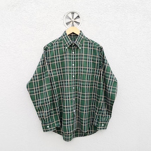 Vintage BOGGI Green   Cotton  Shirt Medium - Check Pattern,  , Long Sleeve , Button-Down, Designer Menswear