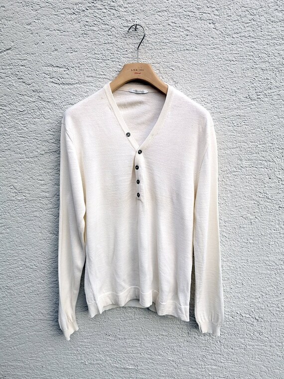 Daniele Alessandrini White Wool Cardigan – XXL Italian Knitted 