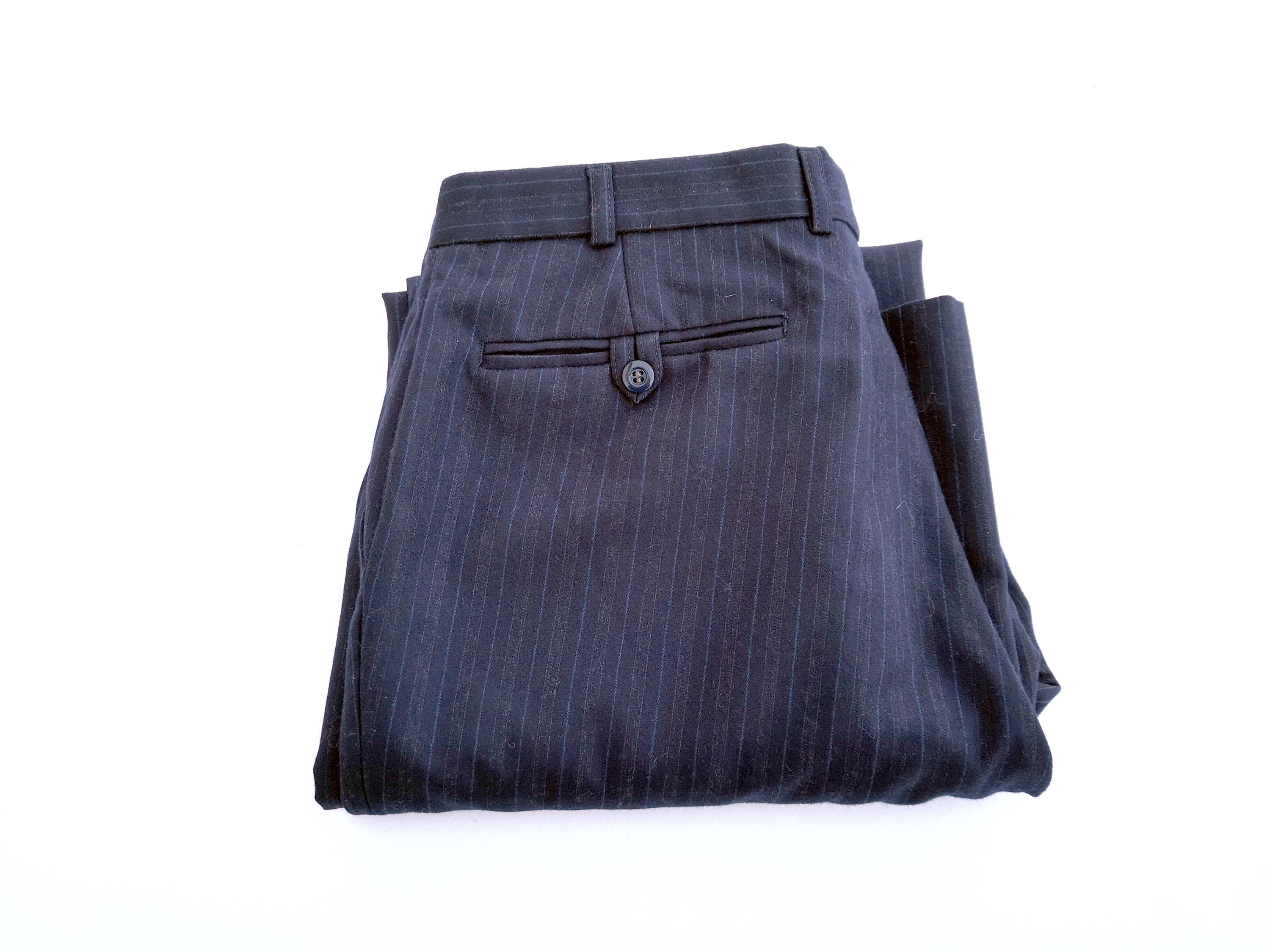 Vintage 70s Ritex Wool Pinstripe Pants — Swiss Made Heavy Workwear