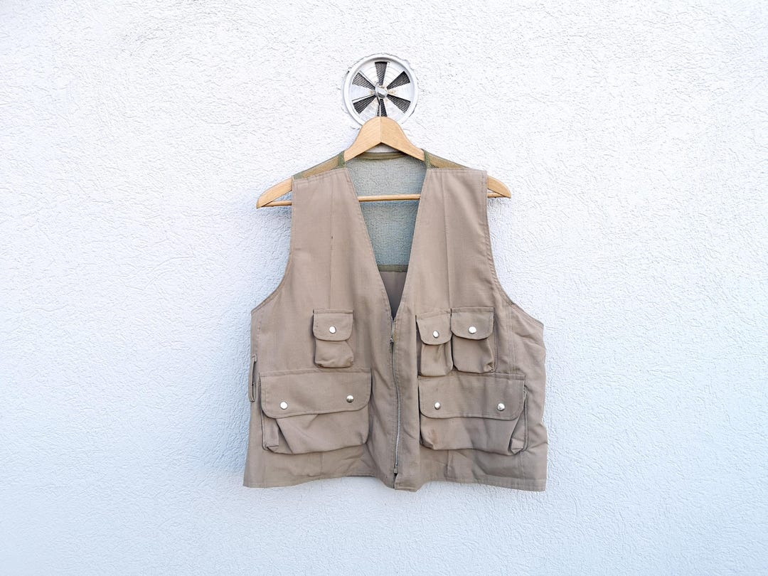 Gilet De Pêche Vintage Cargo Homme - Marron - Taille L