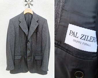 Vntg Pal Zileri Cashmere Wool Grey Pinstripe Jacket  - Men's  size 50R