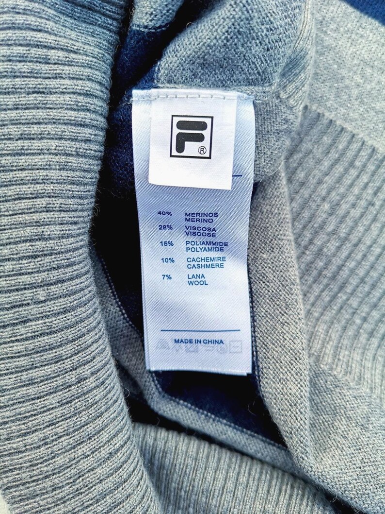 Vintage FILA Striped Sweater : Merino Cashmere Blend Slouchy Knit image 5