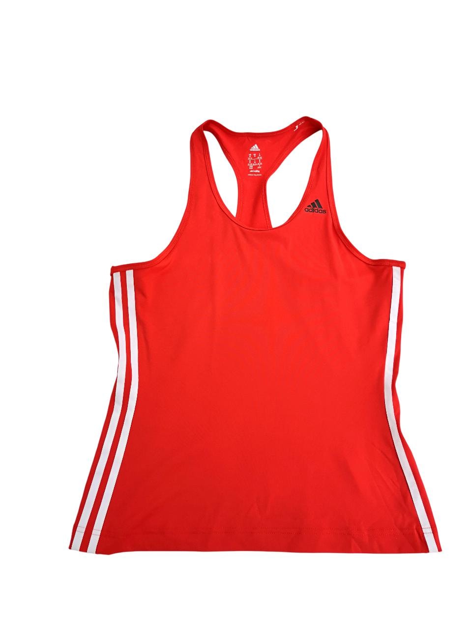 Y2K Adidas Orange Tank Top – White Stripes ,retro Gym Wear Medium