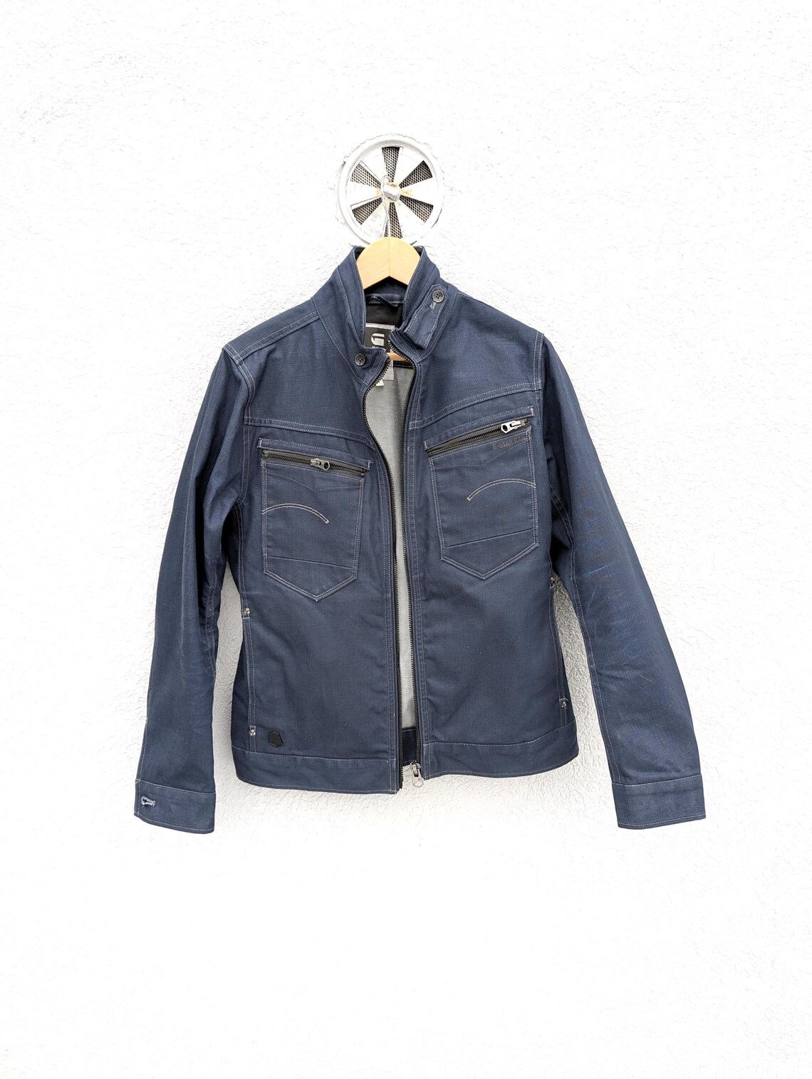 G-Star RAW Cropped Denim Jacket : Men’s Size Large, Blue-Grey Streetwear, Foto 3 von 5