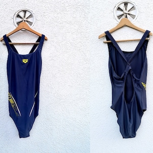 Vintage 90s ARENA Navy Blue Sport Swimsuit