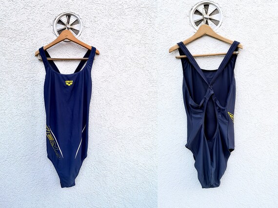 Vintage 90s ARENA Navy Blue Sport Swinsuit for Wo… - image 1