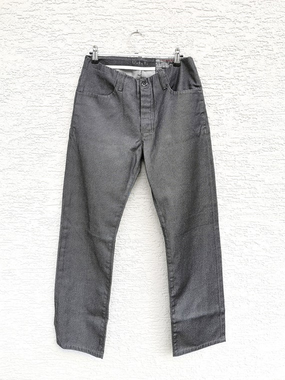 Vintage Diesel Indigo Tech Jeans – Anthrazite Grey Waxed Denim W29