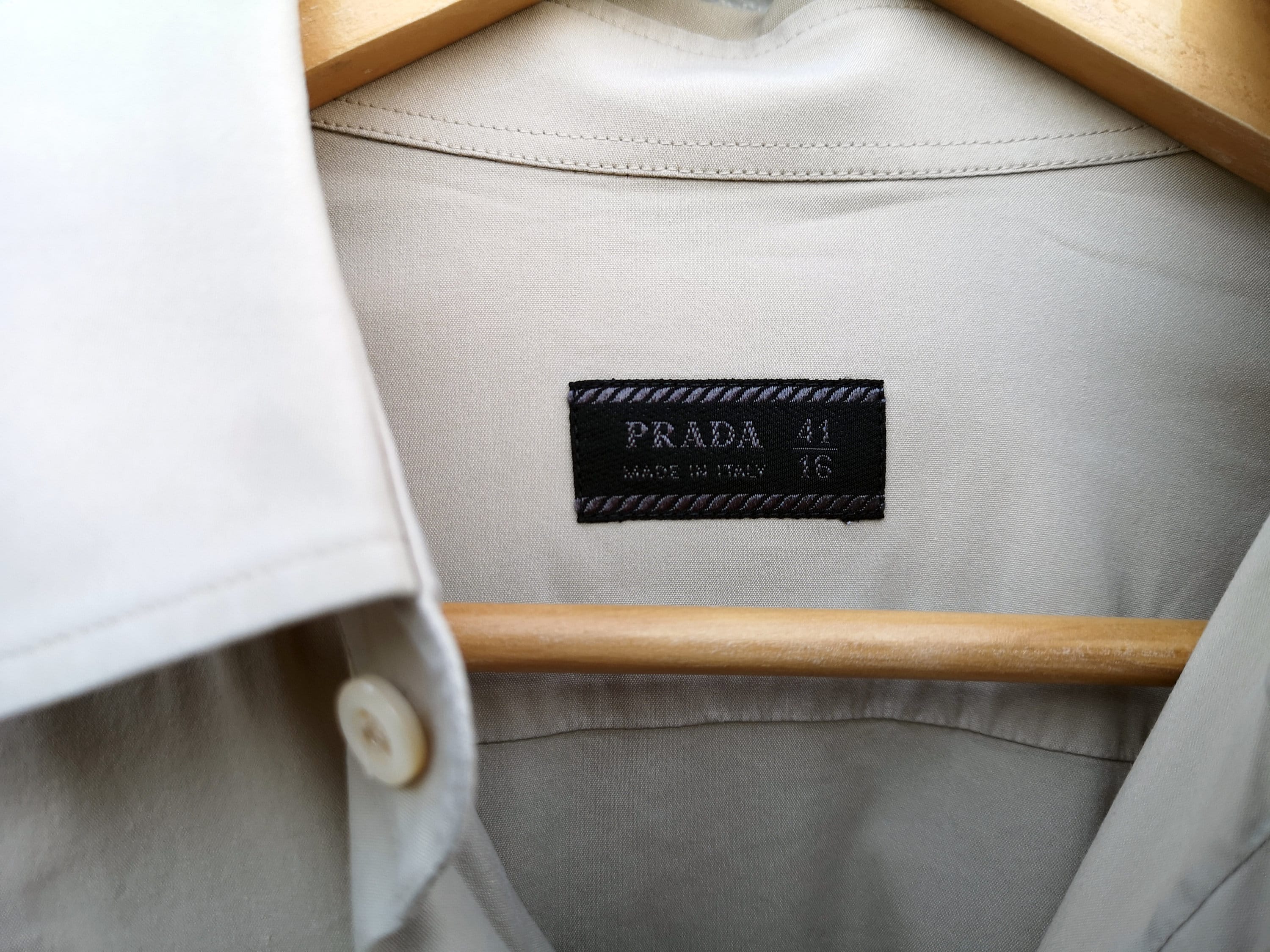 Vintage PRADA Beige Shirt Men Size 41/16 . Workwear Style Vintage PRADA Beige Shirt Men Size 41/16 . Workwear Style