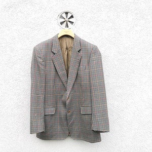 Vintage  Burberrys Pure New Wool Checkered Blazer – Men&#39;s Size 52 –  Made in Germany