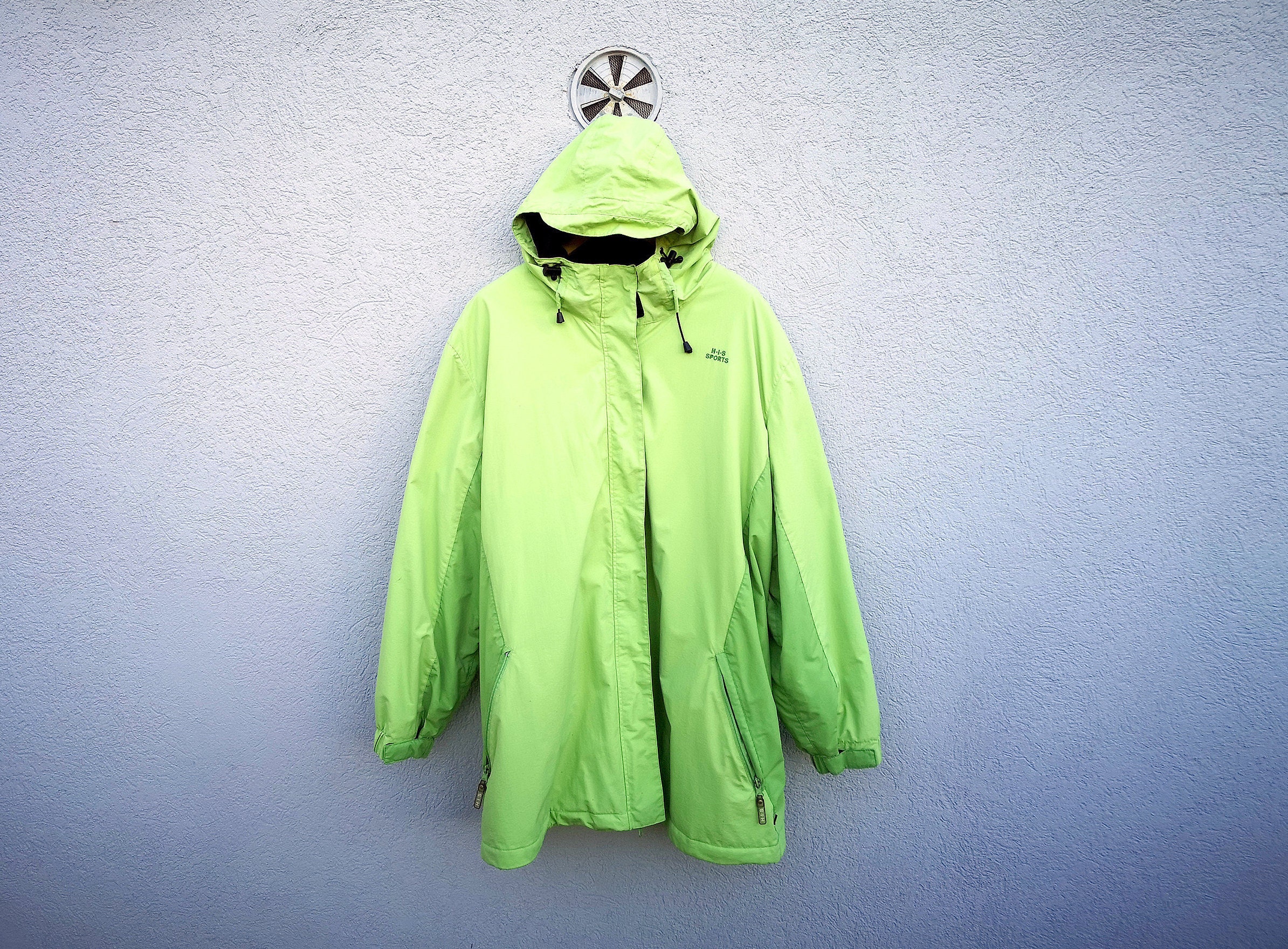 Vintage 90's Lime Green Jacket Men. Snowboard Skater Etsy