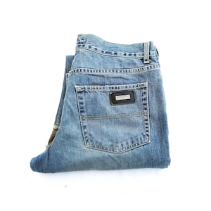 Men&#39;s Size 32 RICHMOND Patchwork Jeans -  Stonewashed Distressed Denim, Regular Slim Fit - Made in Italy