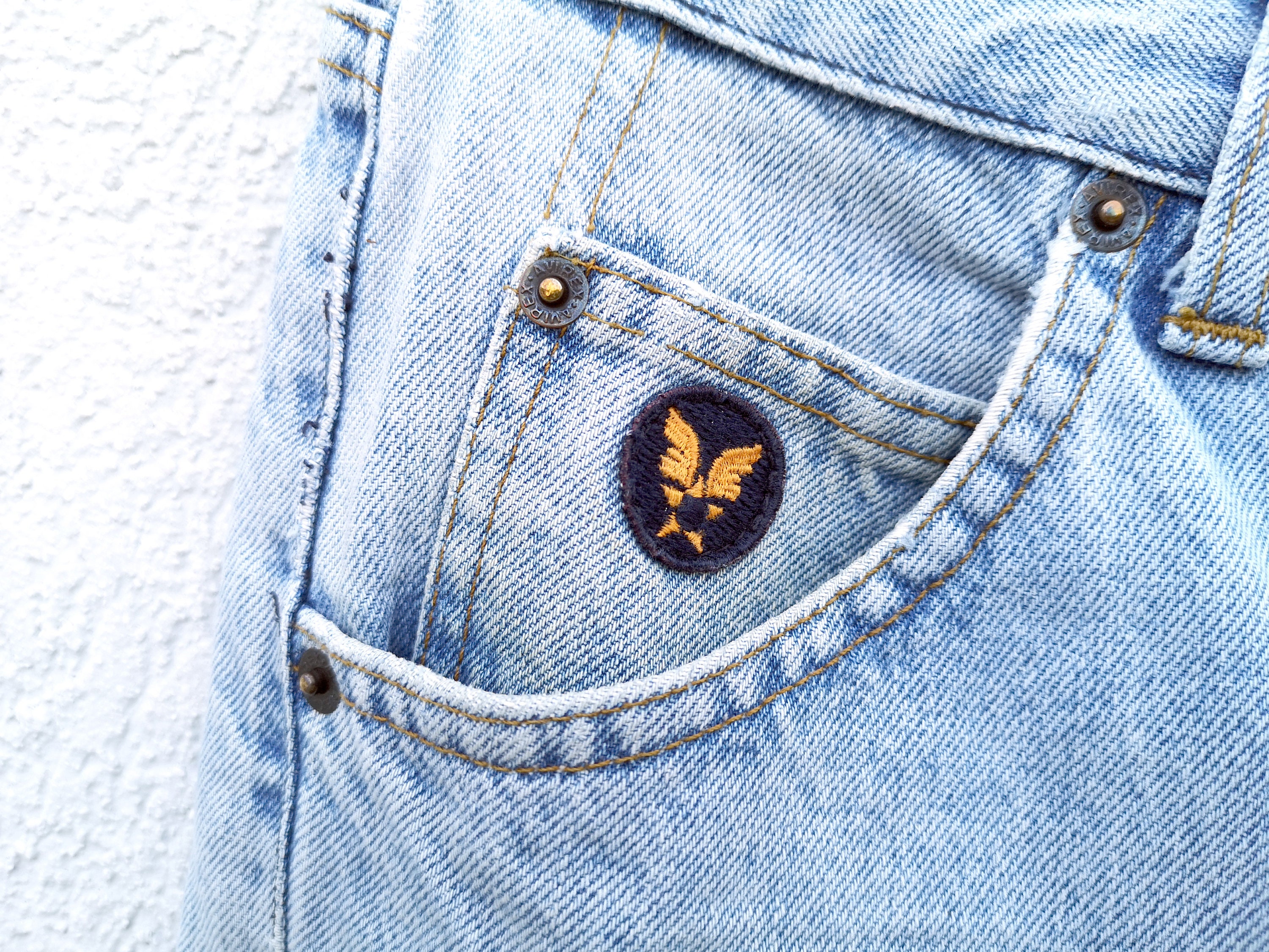 90s Avirex Boyfriend Jeans in Stone Washed Denim Made in Italy 