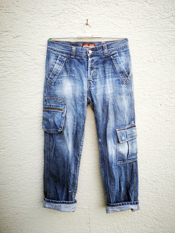 Men 90s Baggy Jeans Hip Hop Denim Pants 