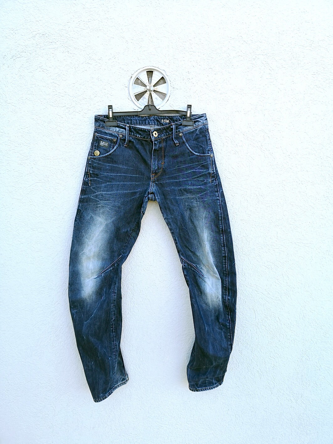 G STAR Arc 3D Slim Men s Jeans Dark Blue Distressed Denim Size 29x30 Etsy Australia