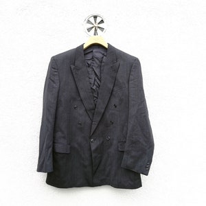 Vintage LICONA Pinstripe Sport Coat - Wool Blend- Double-Breasted  Striped Suit Jacket Blazer - Made in Austria - Classic  Peak Lapel