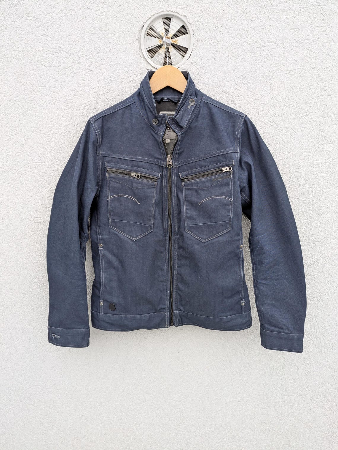 G-Star RAW Cropped Denim Jacket : Men’s Size Large, Blue-Grey Streetwear, Foto 2 von 5