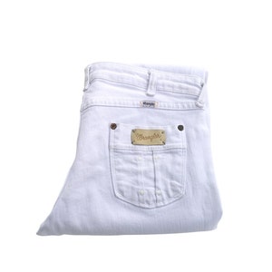 Vintage witte Wrangler-jeans: slim-fit denim met lage taille (W29 L34)
