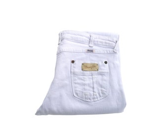 Vintage Wrangler White Jeans: Low Rise Slim Fit Denim (W29 L34)