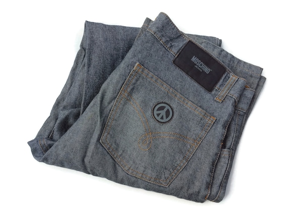 Vintage 90s Moschino Straight Leg Jeans Size 33'' - Blue Vintage 90s Moschino Straight Leg Jeans Size 33'' - Blue