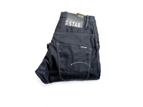 Y2k G-STAR RAW Jeans para hombre Arc Loose 3D Tapered Indigo Dark Blue Jeans  W28 L30 / Pantalones vaqueros delgados estilo retro -  México
