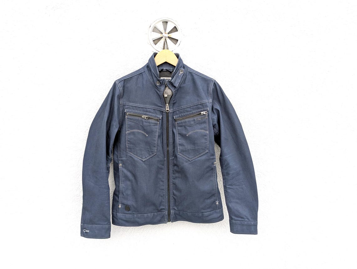 G-Star RAW Cropped Denim Jacket : Men’s Size Large, Blue-Grey Streetwear, Foto 1 von 5