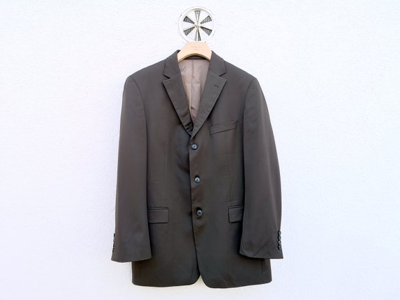 Vintage Hugo Boss Brown Wool Blazer — Super 100 Wool Sport Coat, Men's Size 50